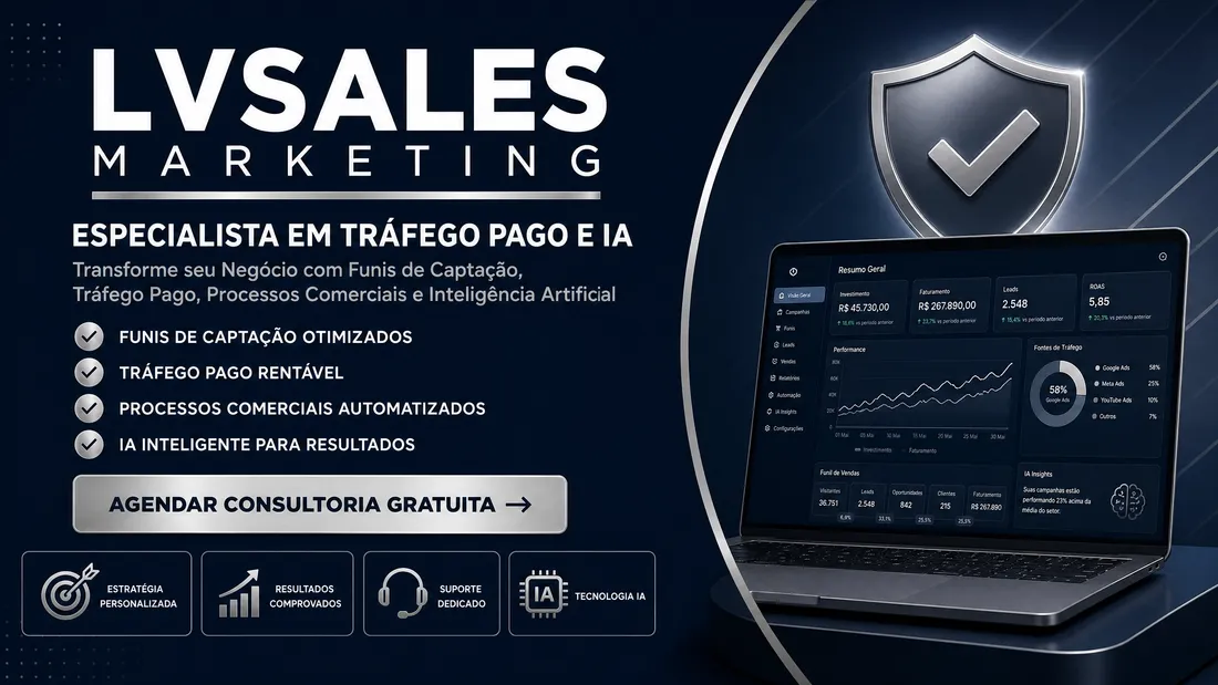 LV Sales Marketing — Especialista em Tráfego Pago e IA. Agendar consultoria gratuita.